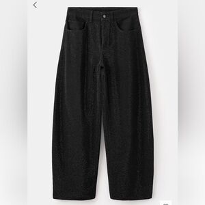 MANGO x Kaia Ferber sold out rhinestone balloon Jean pants NWT size 4